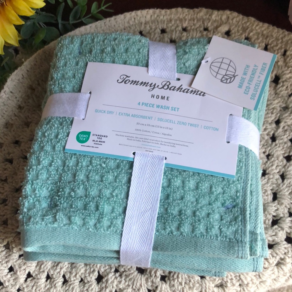 TOMMY BAHAMA Washcloths for Bathroom 100% cotton